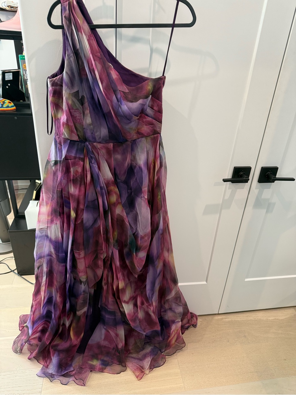 Badgley Mischka Purple watercolor dress